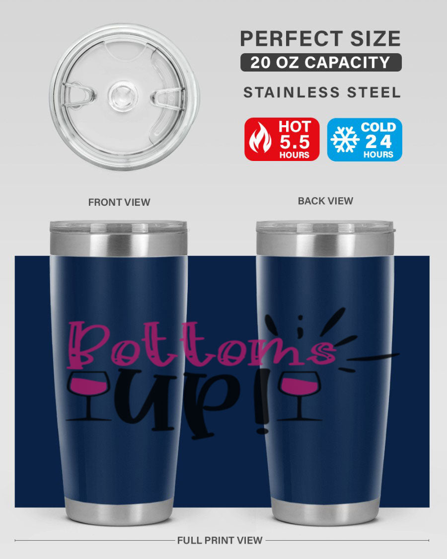 Bottoms Tup 208# Wine Tumbler in wine color, showcasing its sleek design and stainless steel construction.