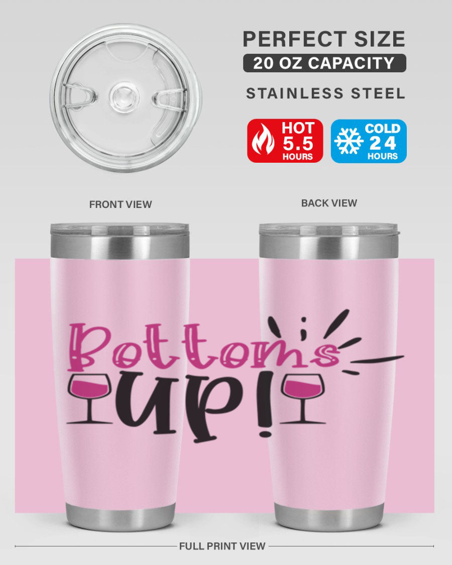 Bottoms Tup 208# Wine Tumbler in wine color, showcasing its sleek design and stainless steel construction.