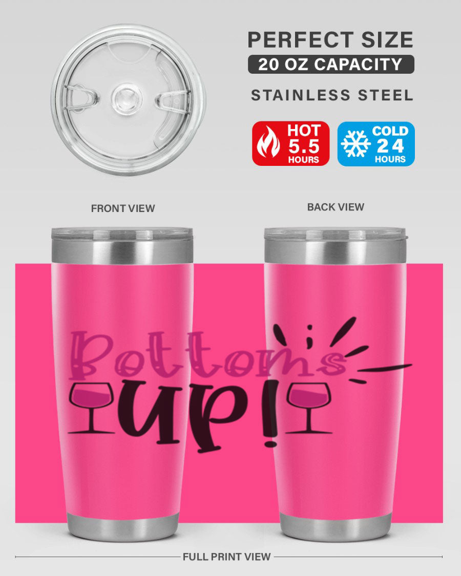 Bottoms Tup 208# Wine Tumbler in wine color, showcasing its sleek design and stainless steel construction.