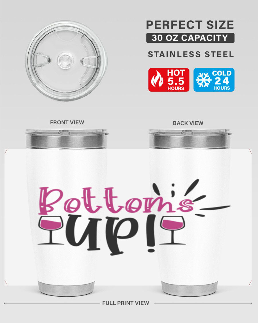 Bottoms Tup 208# Wine Tumbler in wine color, showcasing its sleek design and stainless steel construction.