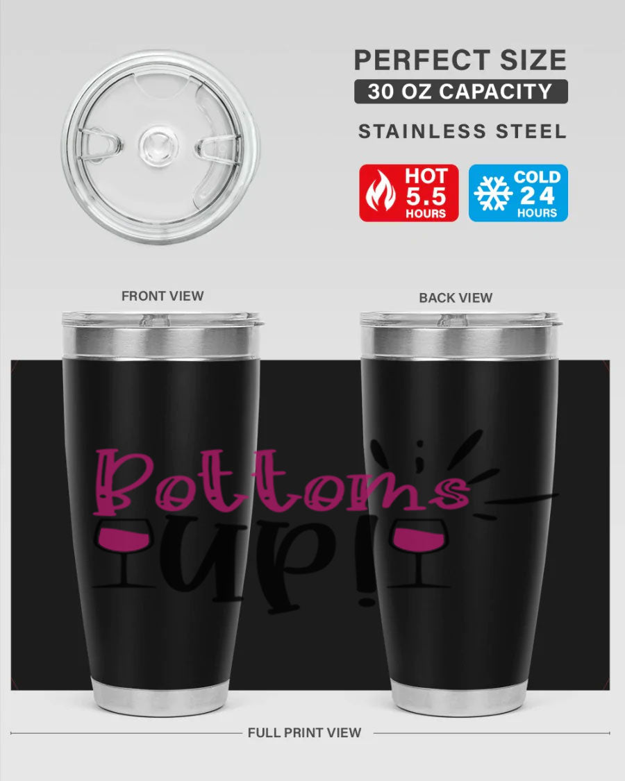 Bottoms Tup 208# Wine Tumbler in wine color, showcasing its sleek design and stainless steel construction.