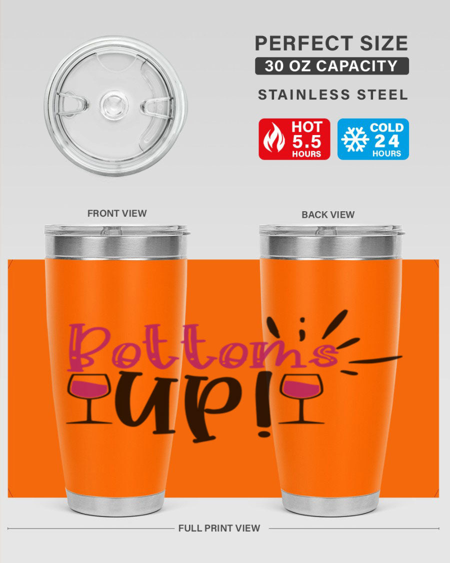 Bottoms Tup 208# Wine Tumbler in wine color, showcasing its sleek design and stainless steel construction.