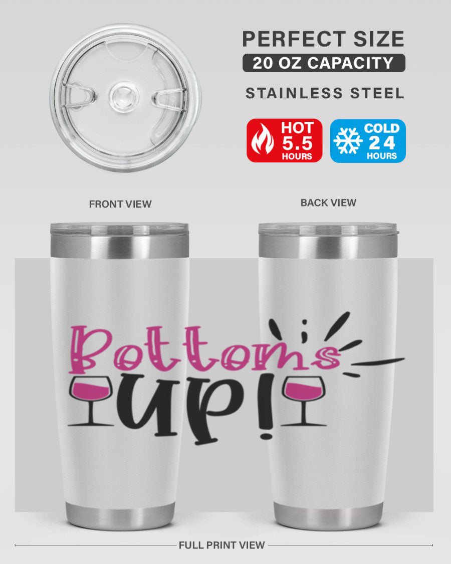 Bottoms Tup 208# Wine Tumbler in wine color, showcasing its sleek design and stainless steel construction.