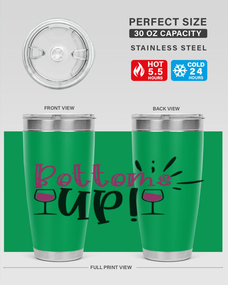 Bottoms Tup 208# Wine Tumbler in wine color, showcasing its sleek design and stainless steel construction.