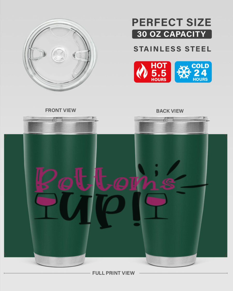 Bottoms Tup 208# Wine Tumbler in wine color, showcasing its sleek design and stainless steel construction.