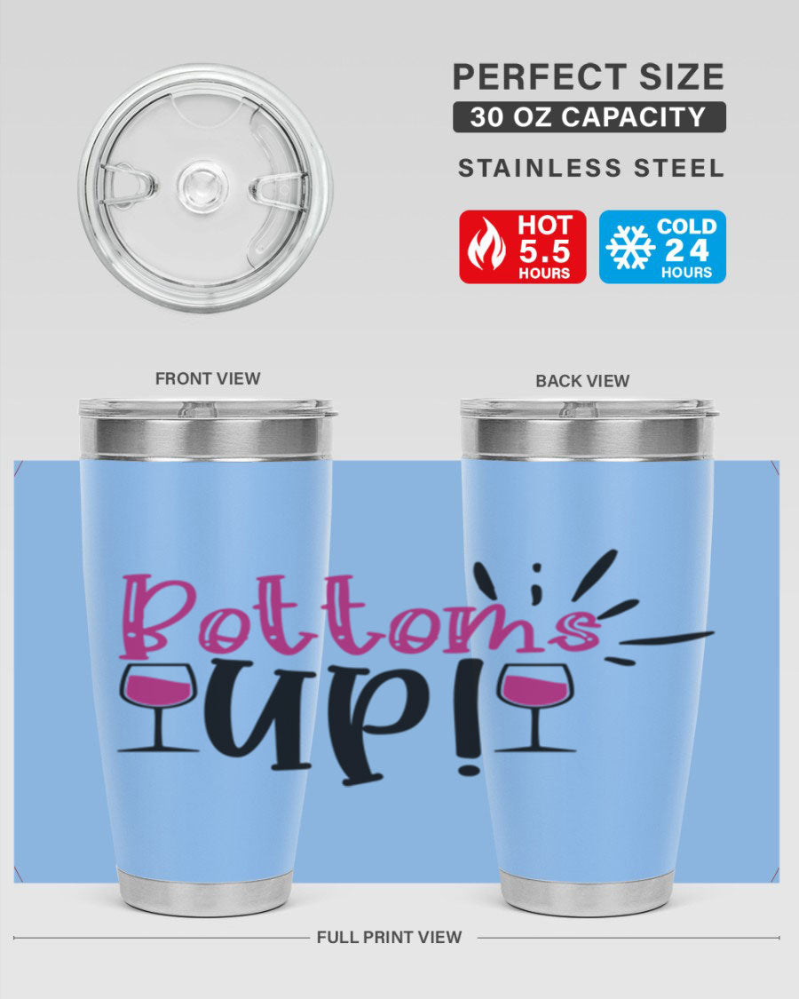 Bottoms Tup 208# Wine Tumbler in wine color, showcasing its sleek design and stainless steel construction.