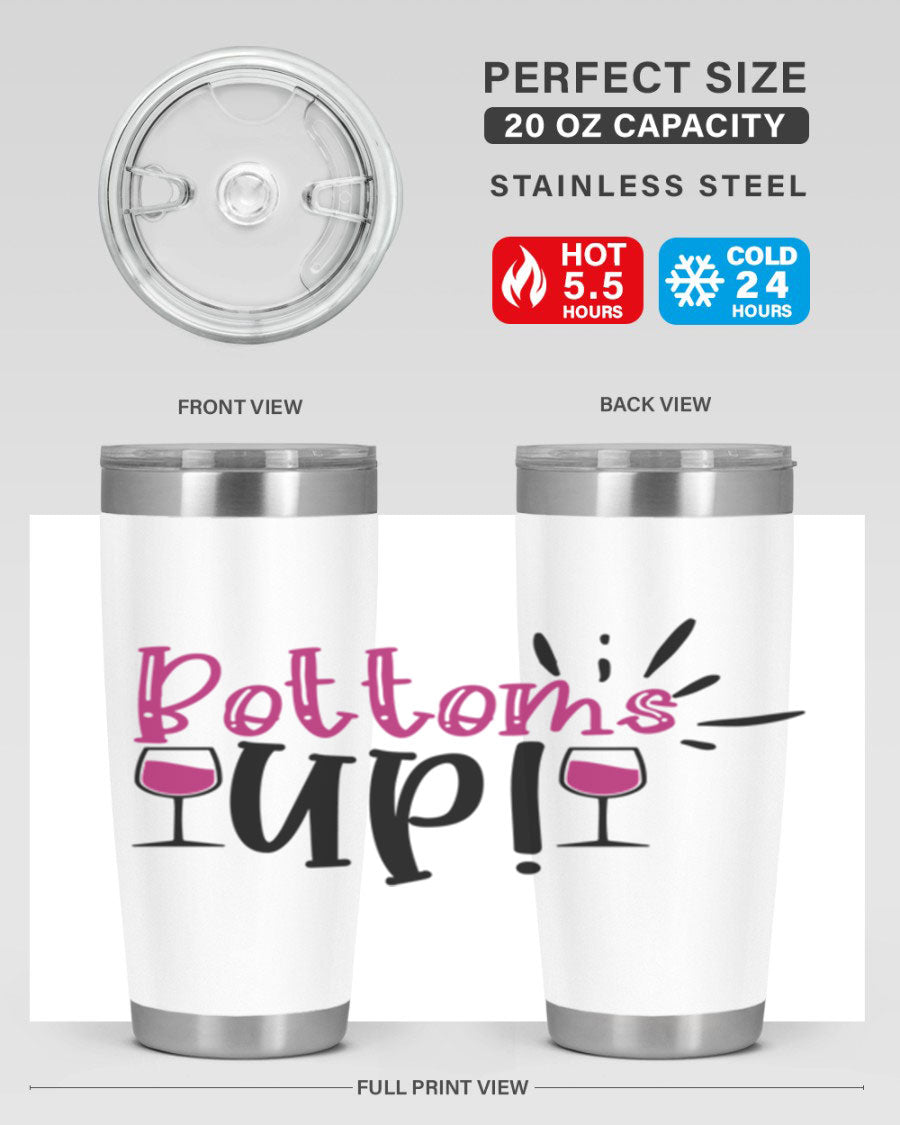 Bottoms Tup 208# Wine Tumbler in wine color, showcasing its sleek design and stainless steel construction.