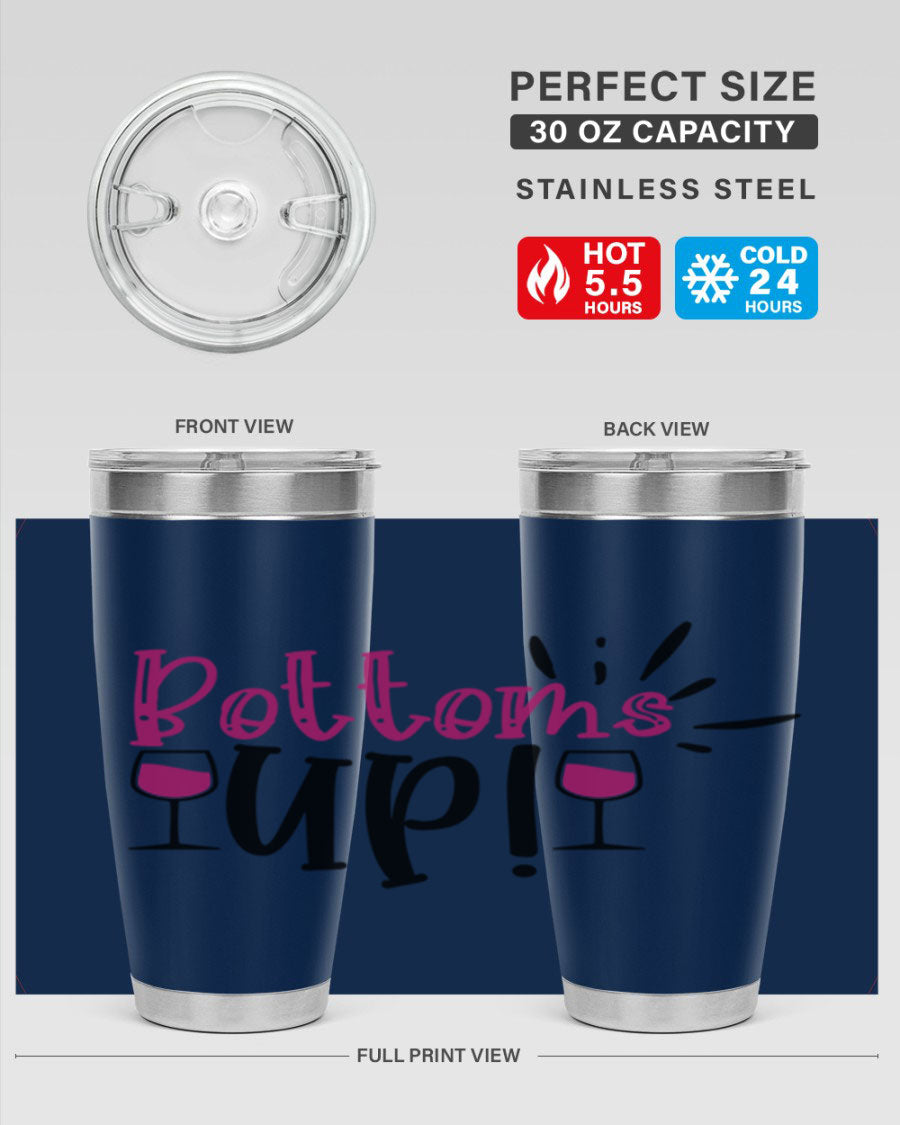 Bottoms Tup 208# Wine Tumbler in wine color, showcasing its sleek design and stainless steel construction.