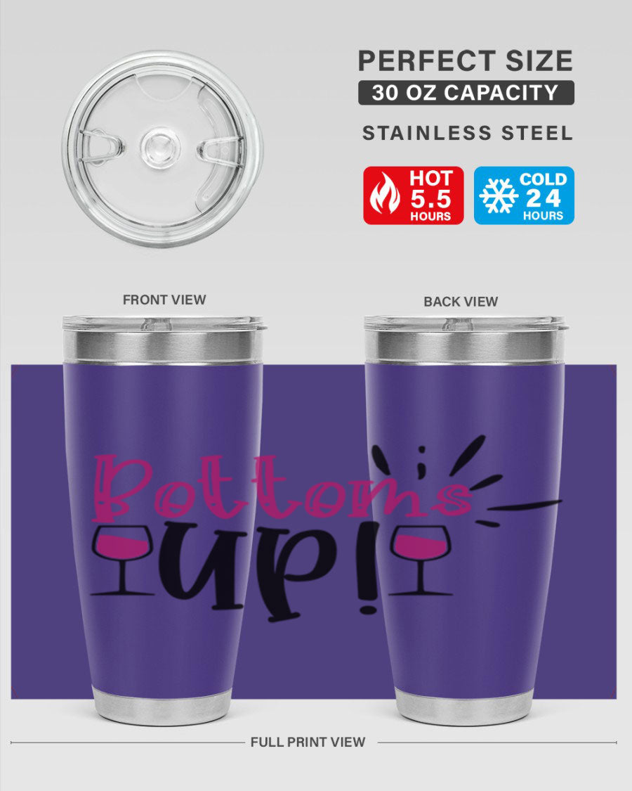 Bottoms Tup 208# Wine Tumbler in wine color, showcasing its sleek design and stainless steel construction.