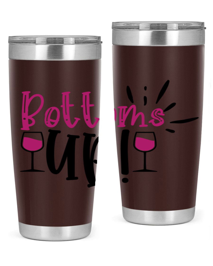 Bottoms Tup 208# Wine Tumbler in wine color, showcasing its sleek design and stainless steel construction.