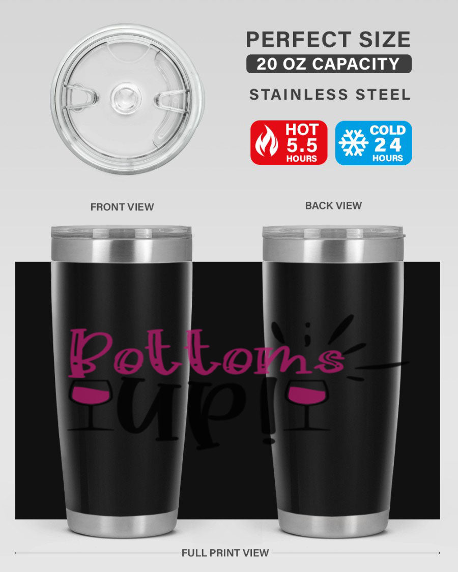 Bottoms Tup 208# Wine Tumbler in wine color, showcasing its sleek design and stainless steel construction.