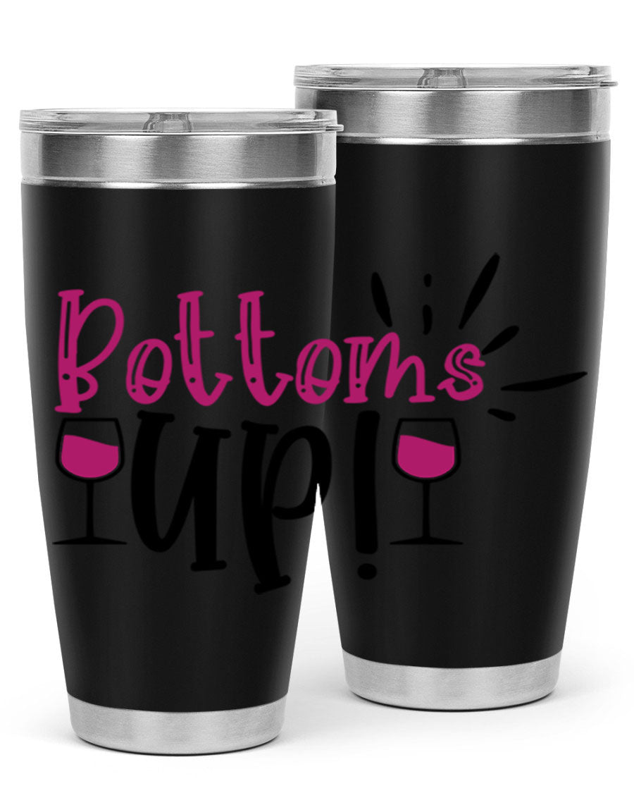 Bottoms Tup 208# Wine Tumbler in wine color, showcasing its sleek design and stainless steel construction.