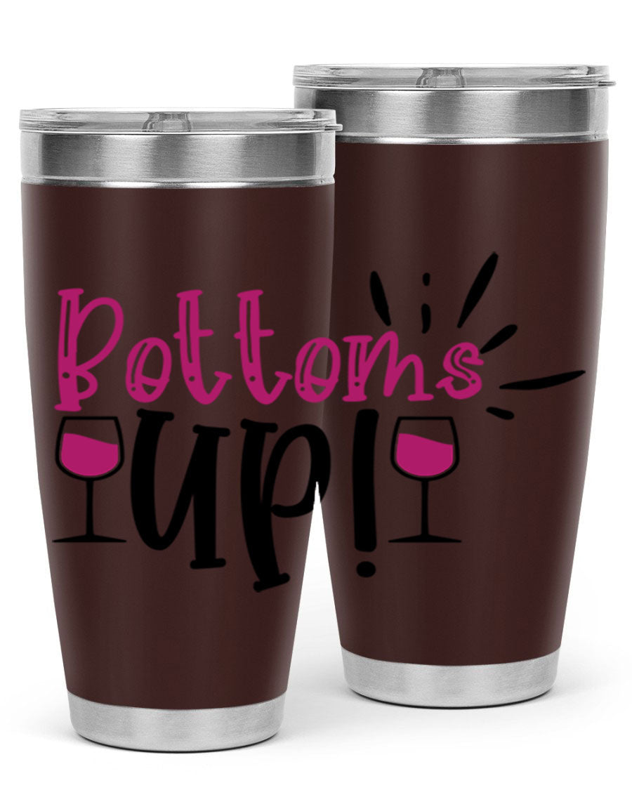 Bottoms Tup 208# Wine Tumbler in wine color, showcasing its sleek design and stainless steel construction.