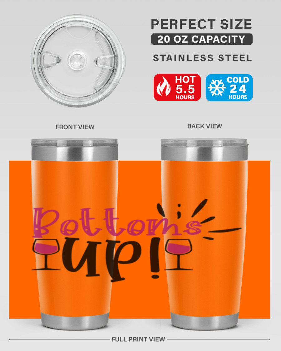 Bottoms Tup 208# Wine Tumbler in wine color, showcasing its sleek design and stainless steel construction.