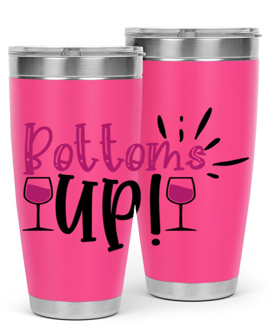 Bottoms Tup 208# Wine Tumbler in wine color, showcasing its sleek design and stainless steel construction.