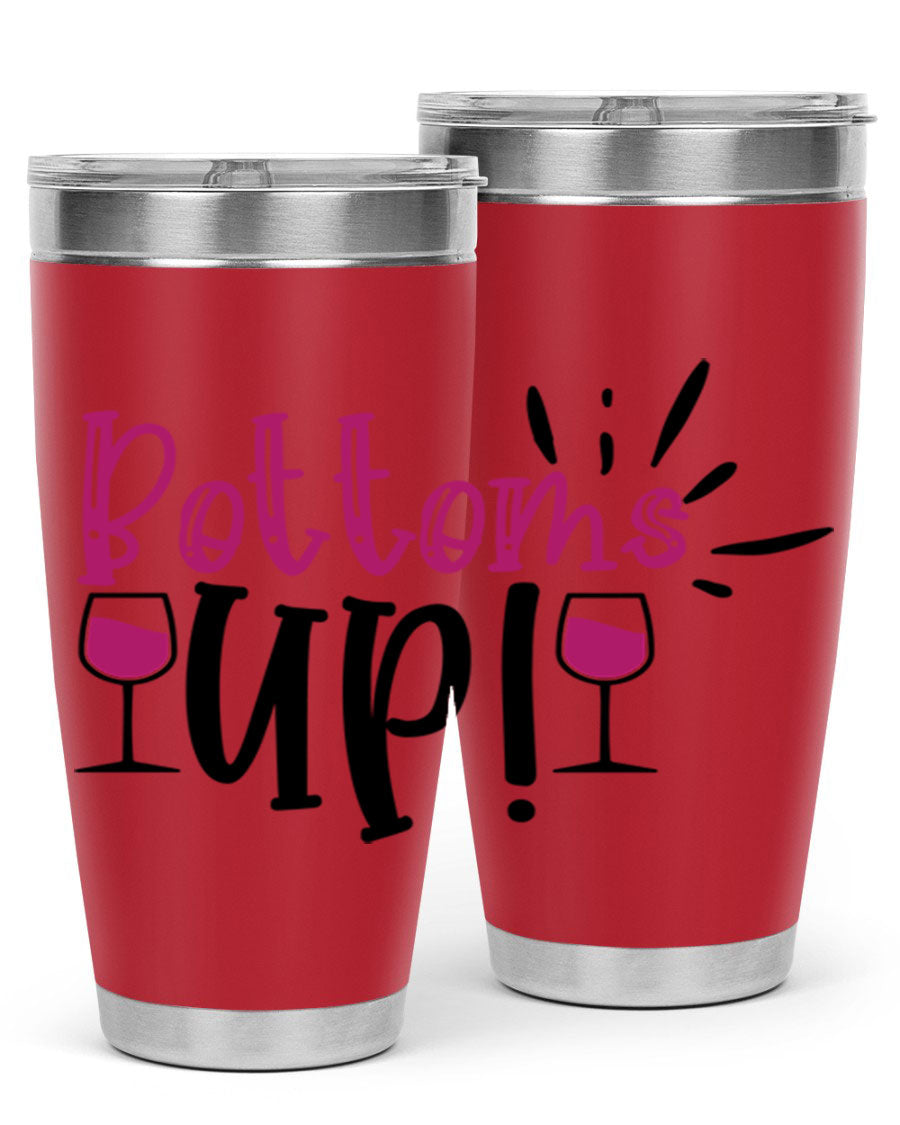 Bottoms Tup 208# Wine Tumbler in wine color, showcasing its sleek design and stainless steel construction.