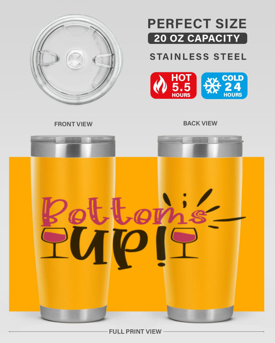 Bottoms Tup 208# Wine Tumbler in wine color, showcasing its sleek design and stainless steel construction.