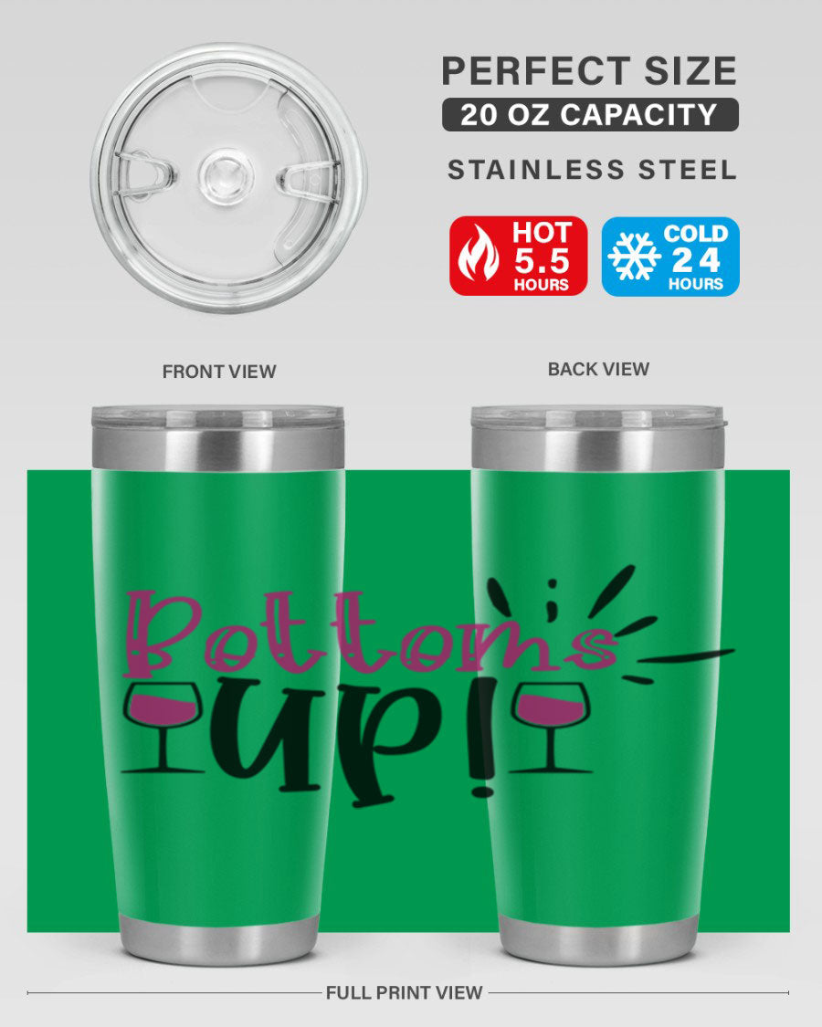 Bottoms Tup 208# Wine Tumbler in wine color, showcasing its sleek design and stainless steel construction.