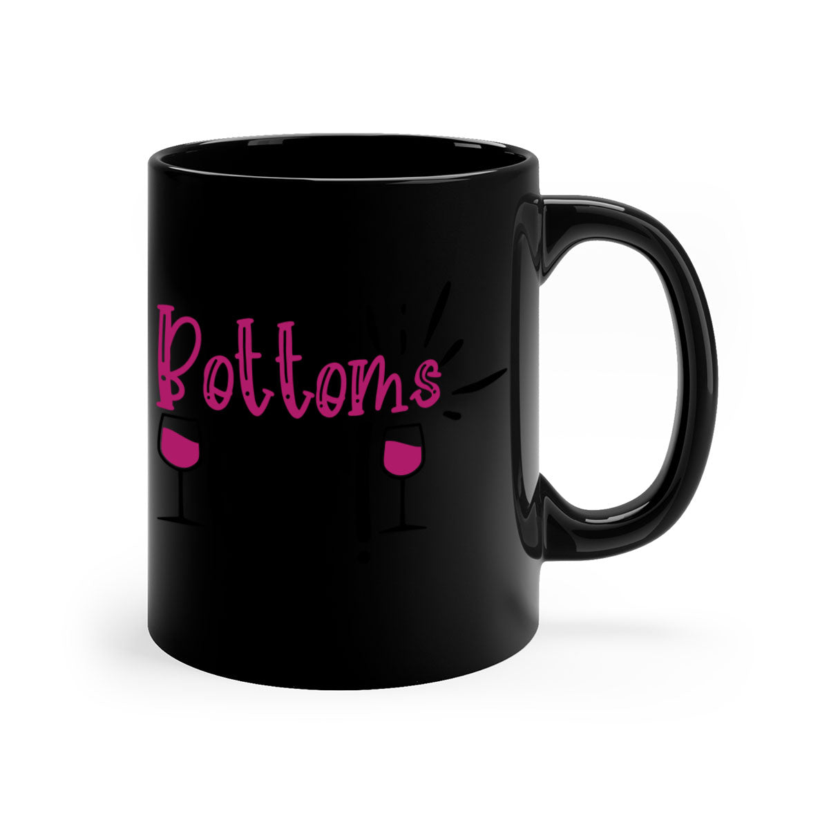 Bottoms Tup 208# Mug in five vibrant colors with glossy finish and easy-grip handle.