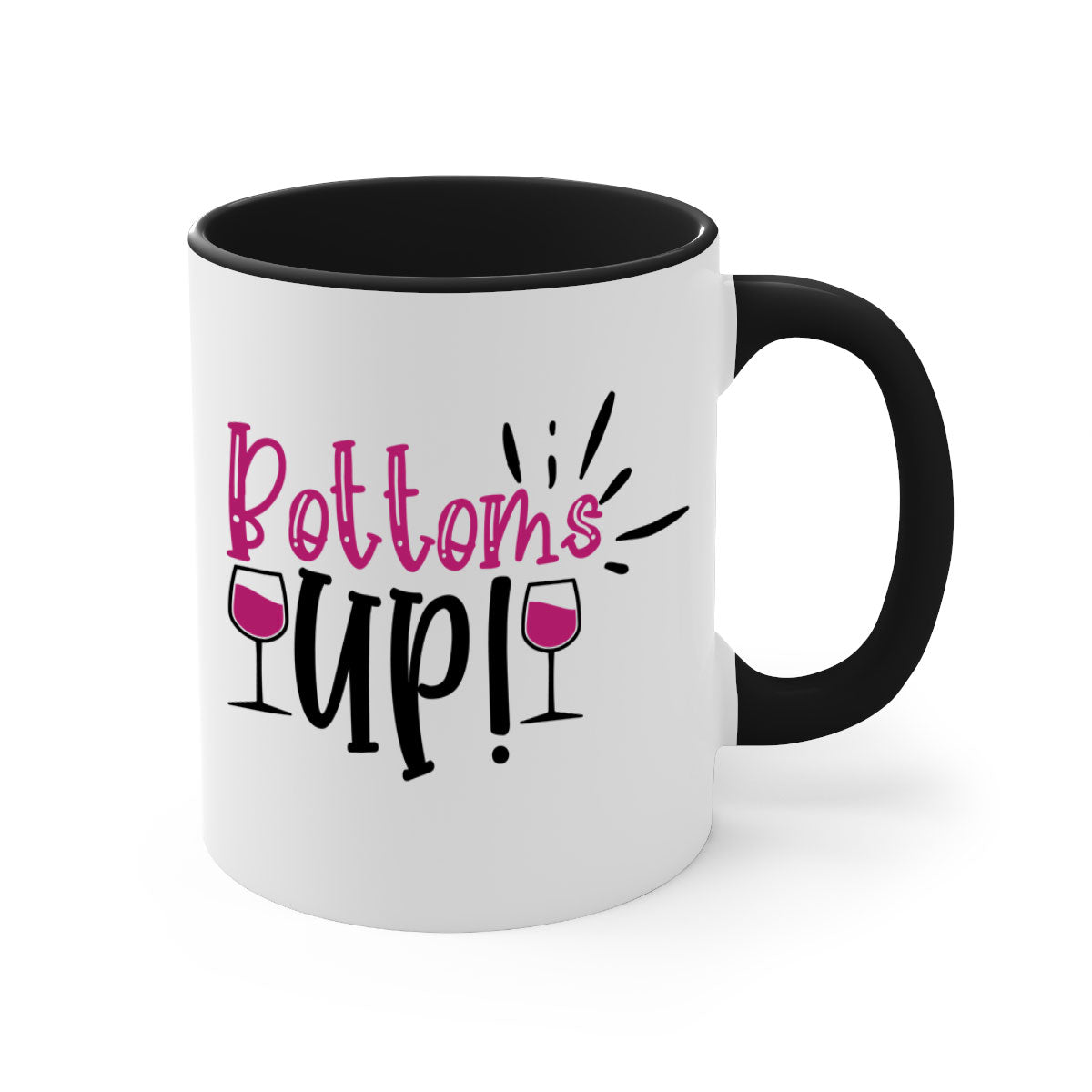 Bottoms Tup 208# Mug in five vibrant colors with glossy finish and easy-grip handle.