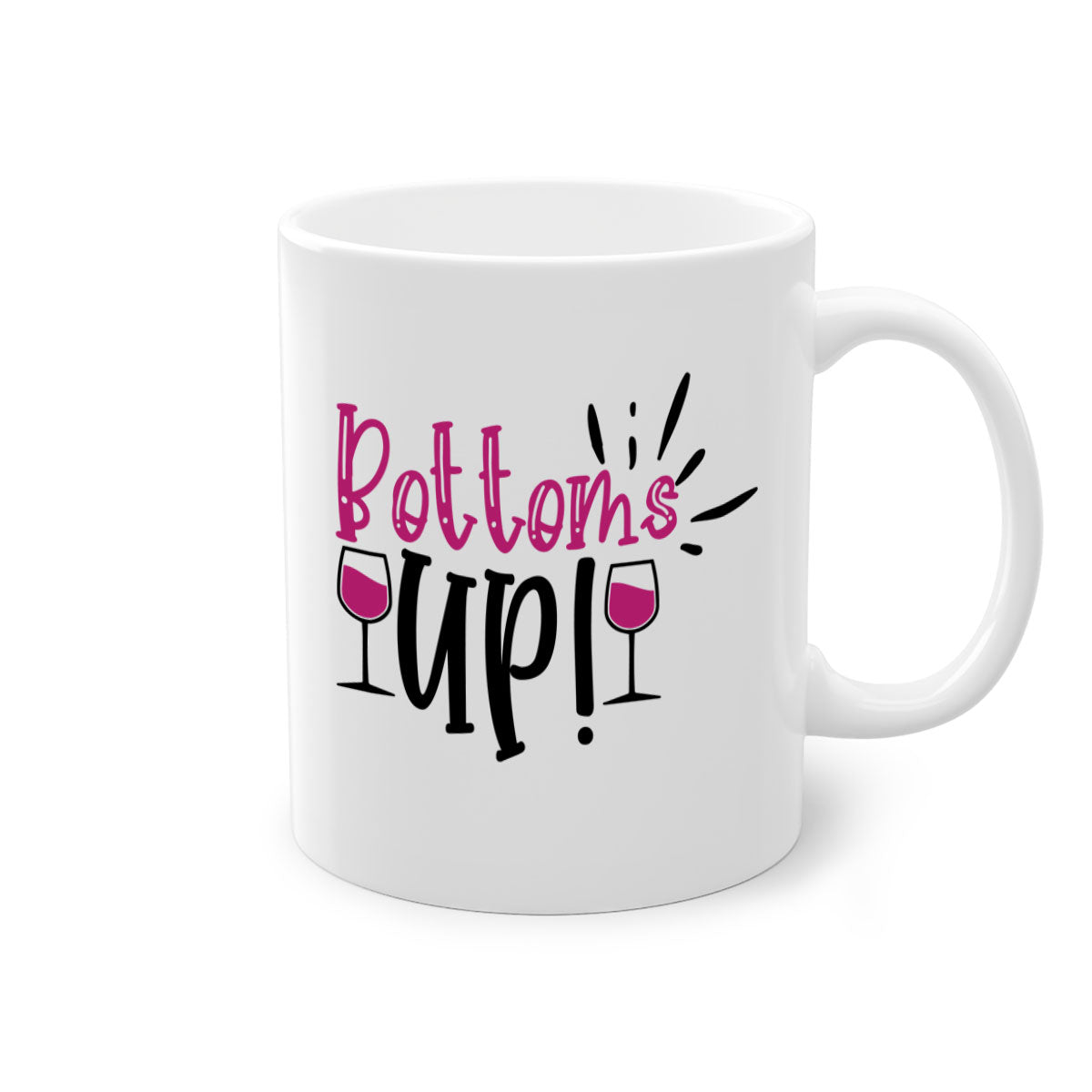 Bottoms Tup 208# Mug in five vibrant colors with glossy finish and easy-grip handle.