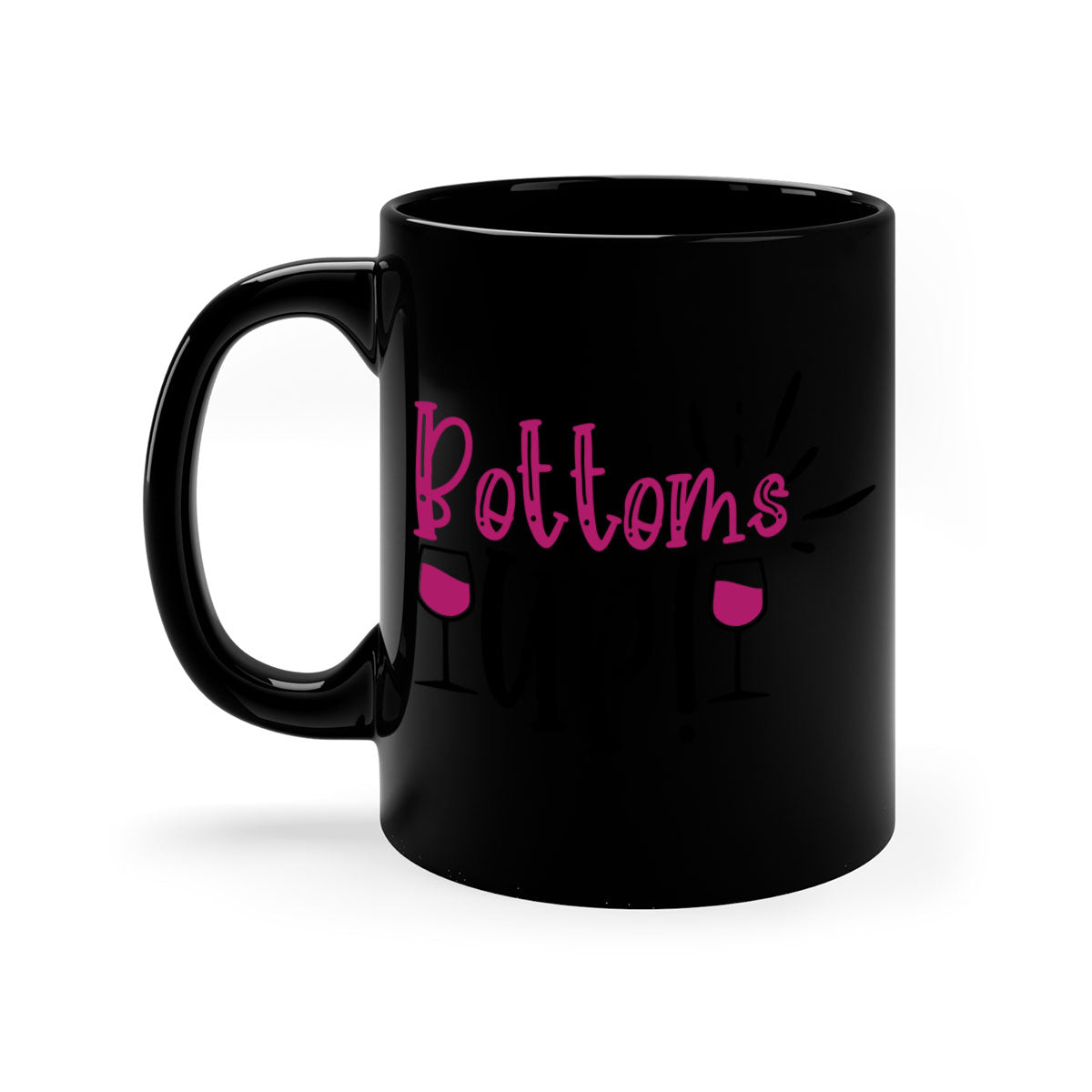 Bottoms Tup 208# Mug in five vibrant colors with glossy finish and easy-grip handle.