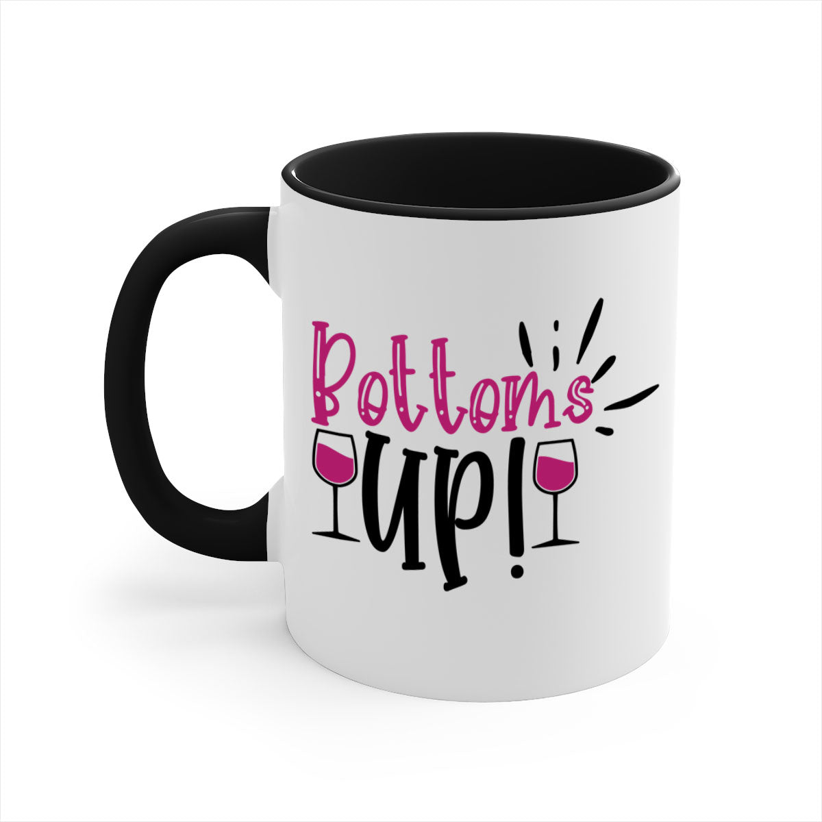 Bottoms Tup 208# Mug in five vibrant colors with glossy finish and easy-grip handle.