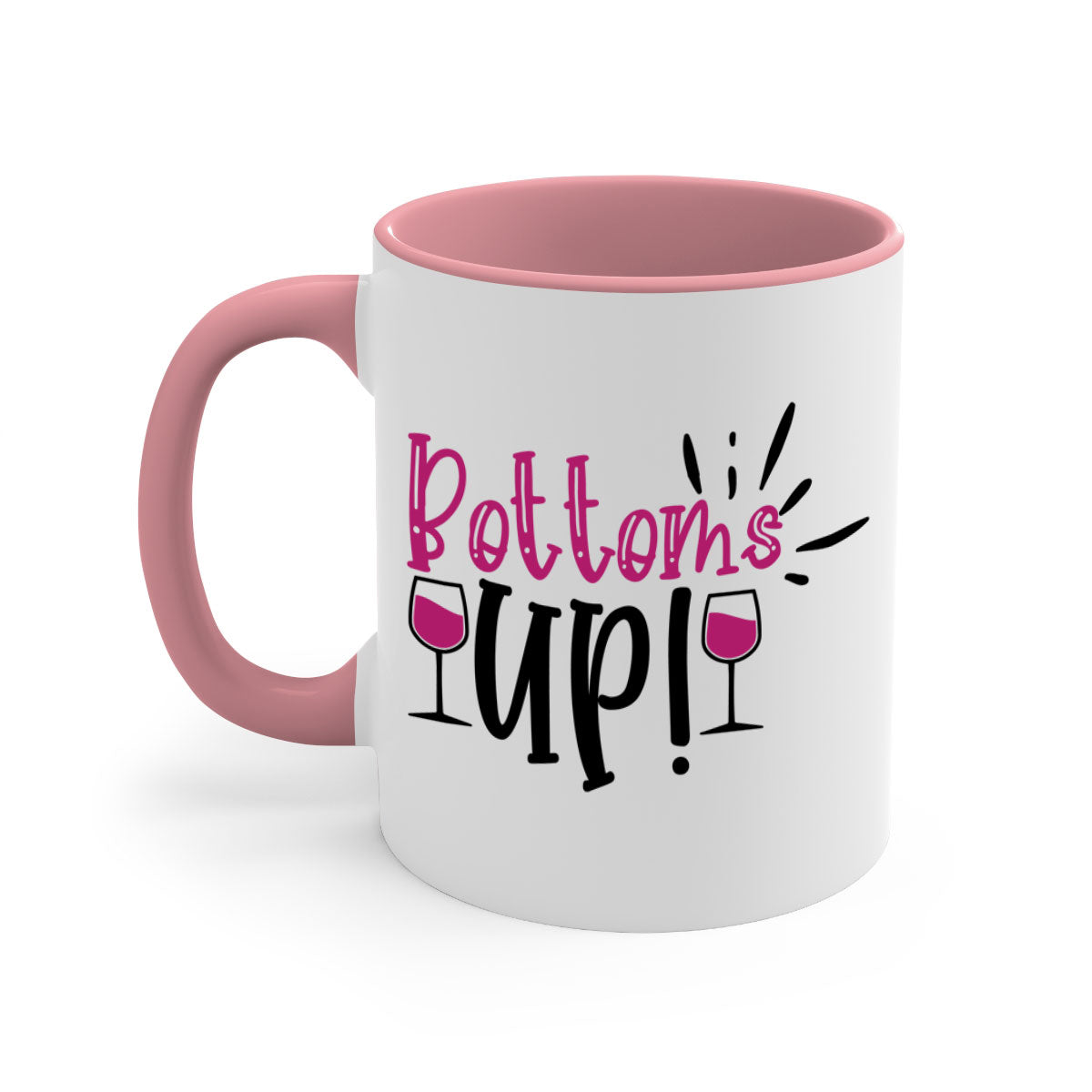 Bottoms Tup 208# Mug in five vibrant colors with glossy finish and easy-grip handle.