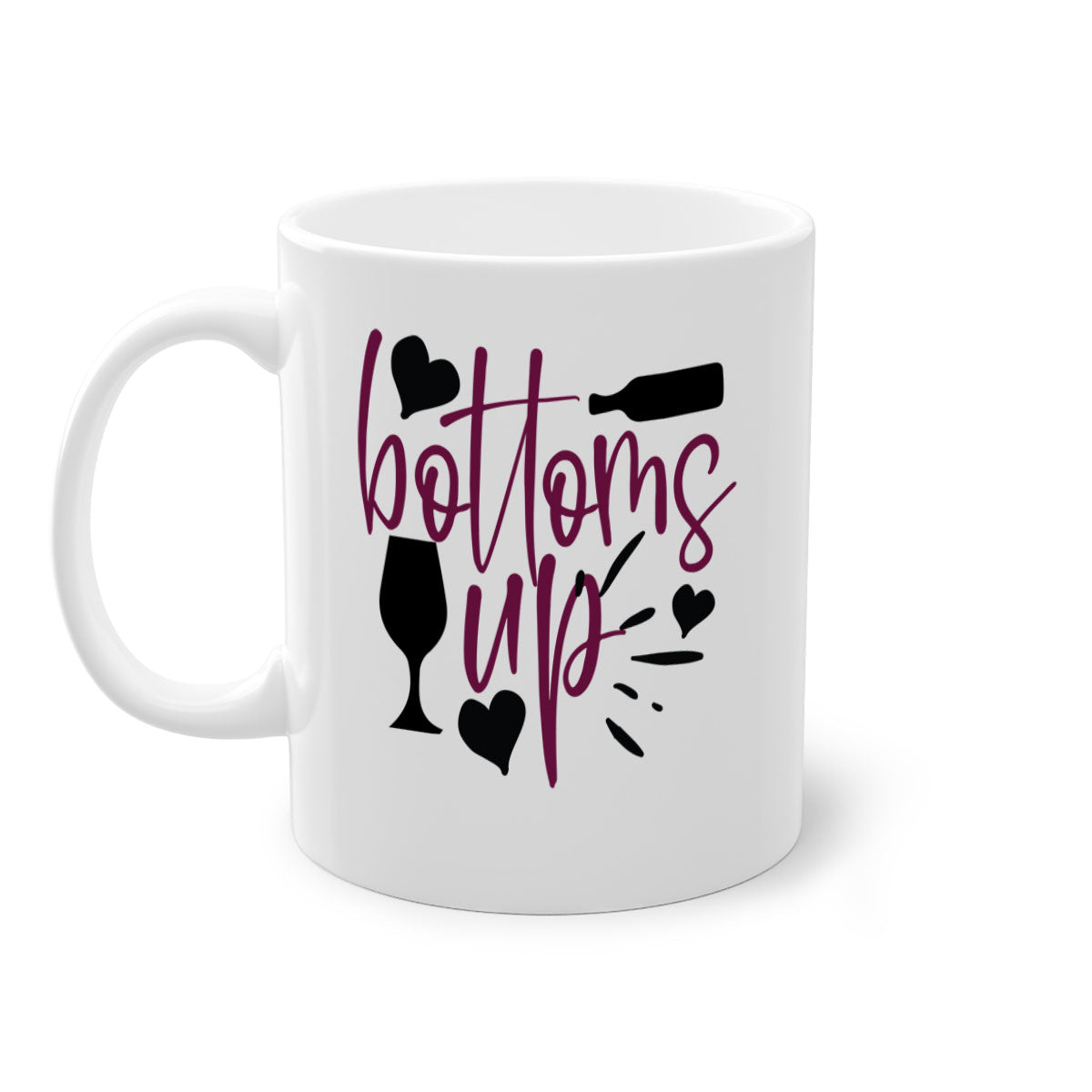 Bottoms Tup 209# Mug in five vibrant colors with a glossy finish and easy-grip handle.