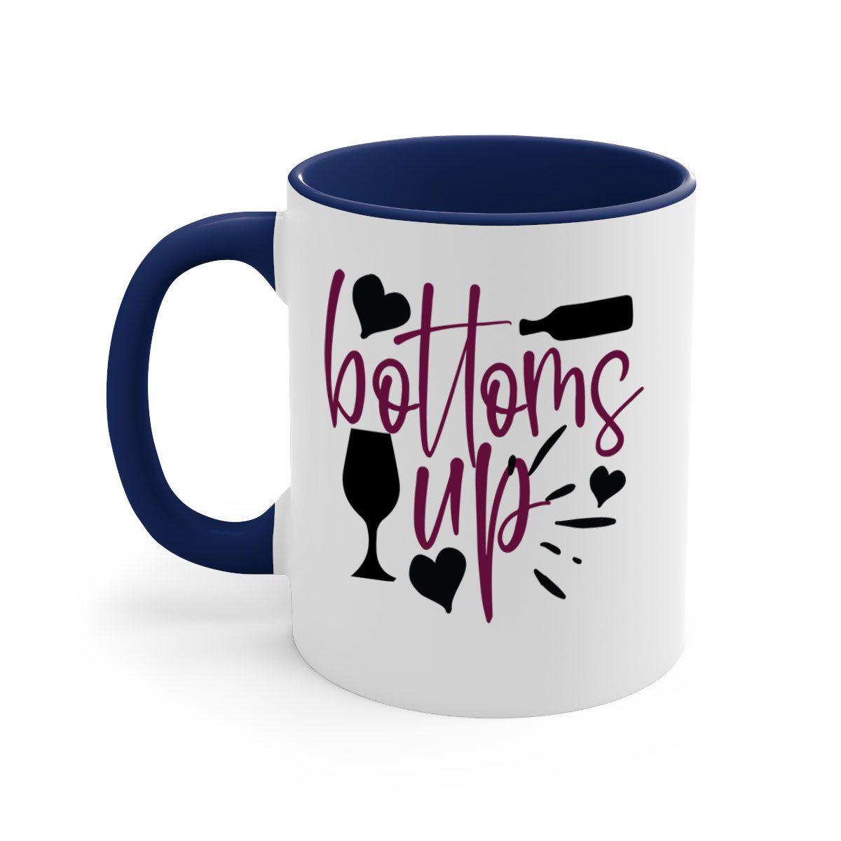 Bottoms Tup 209# Mug in five vibrant colors with a glossy finish and easy-grip handle.