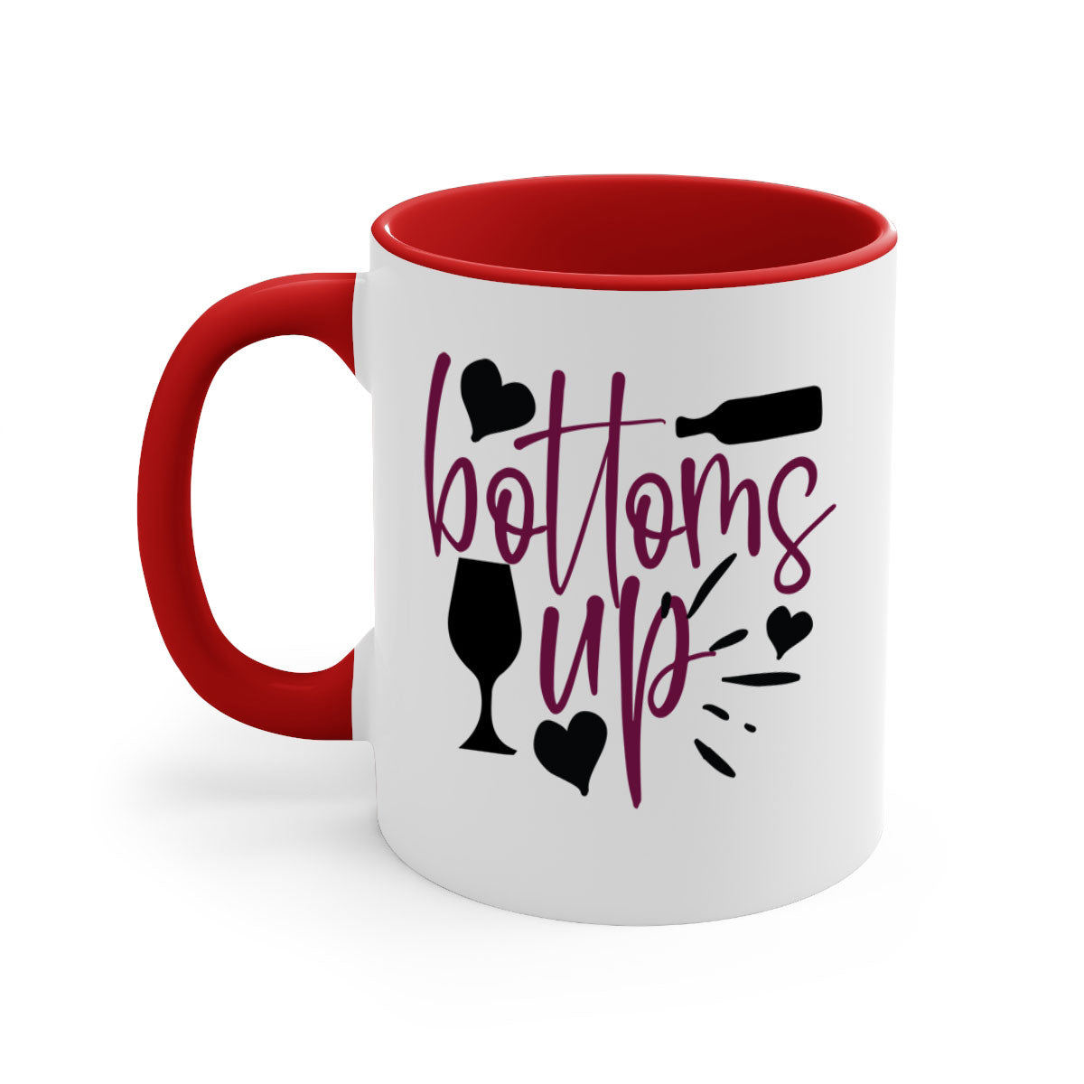 Bottoms Tup 209# Mug in five vibrant colors with a glossy finish and easy-grip handle.