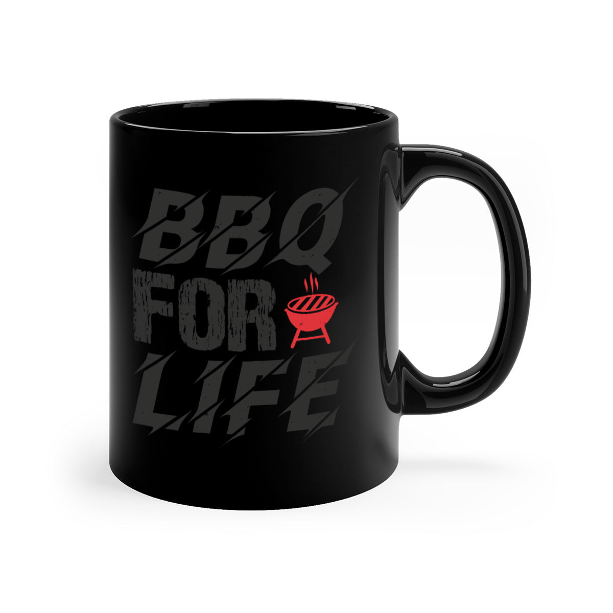 BBQ for Life 39# Mug featuring a glossy finish with a colored handle and interior, available in multiple colors and sizes.