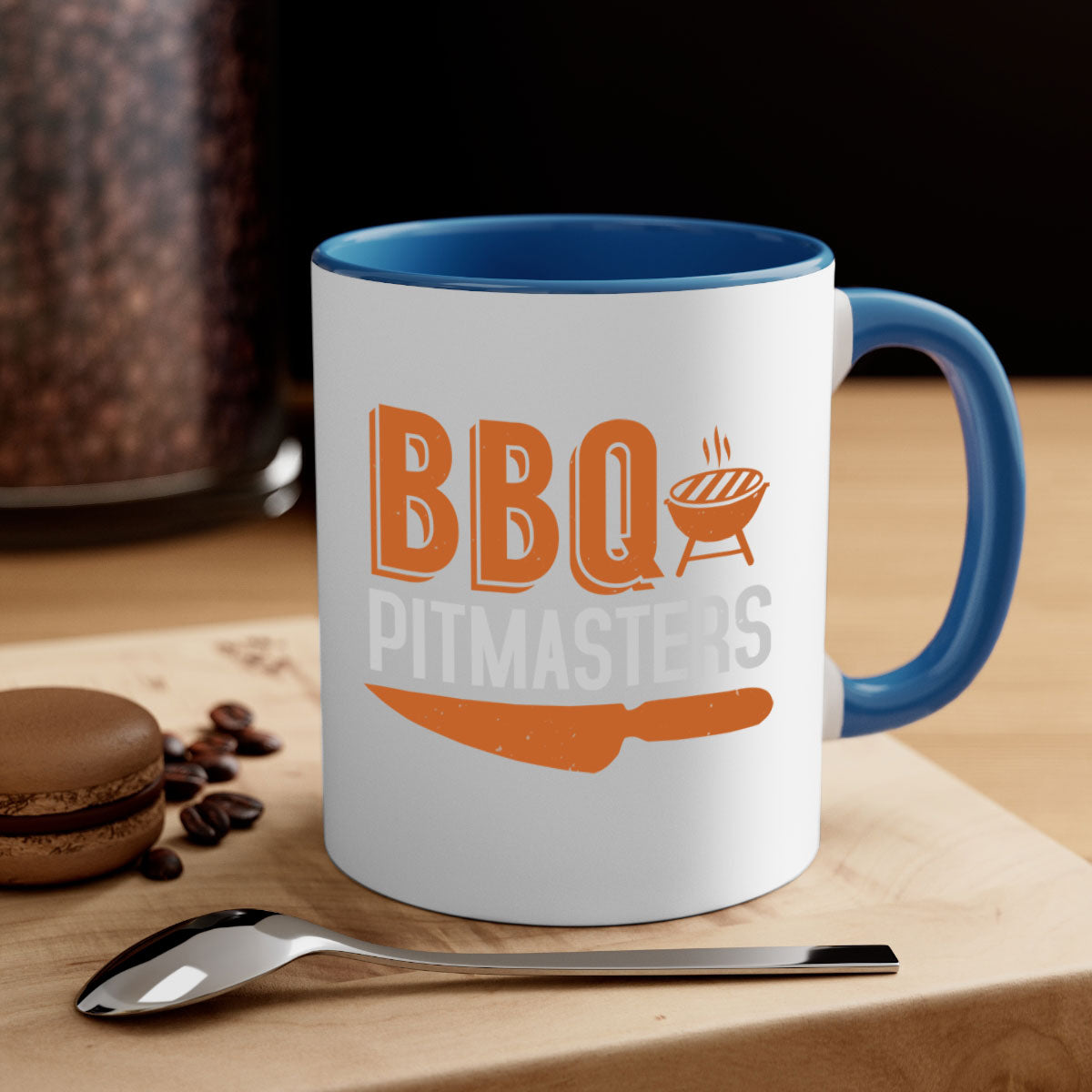 BBQ Pitmasters 4# Mug featuring a glossy finish, colored handle, and interior, available in five vibrant colors and two sizes.