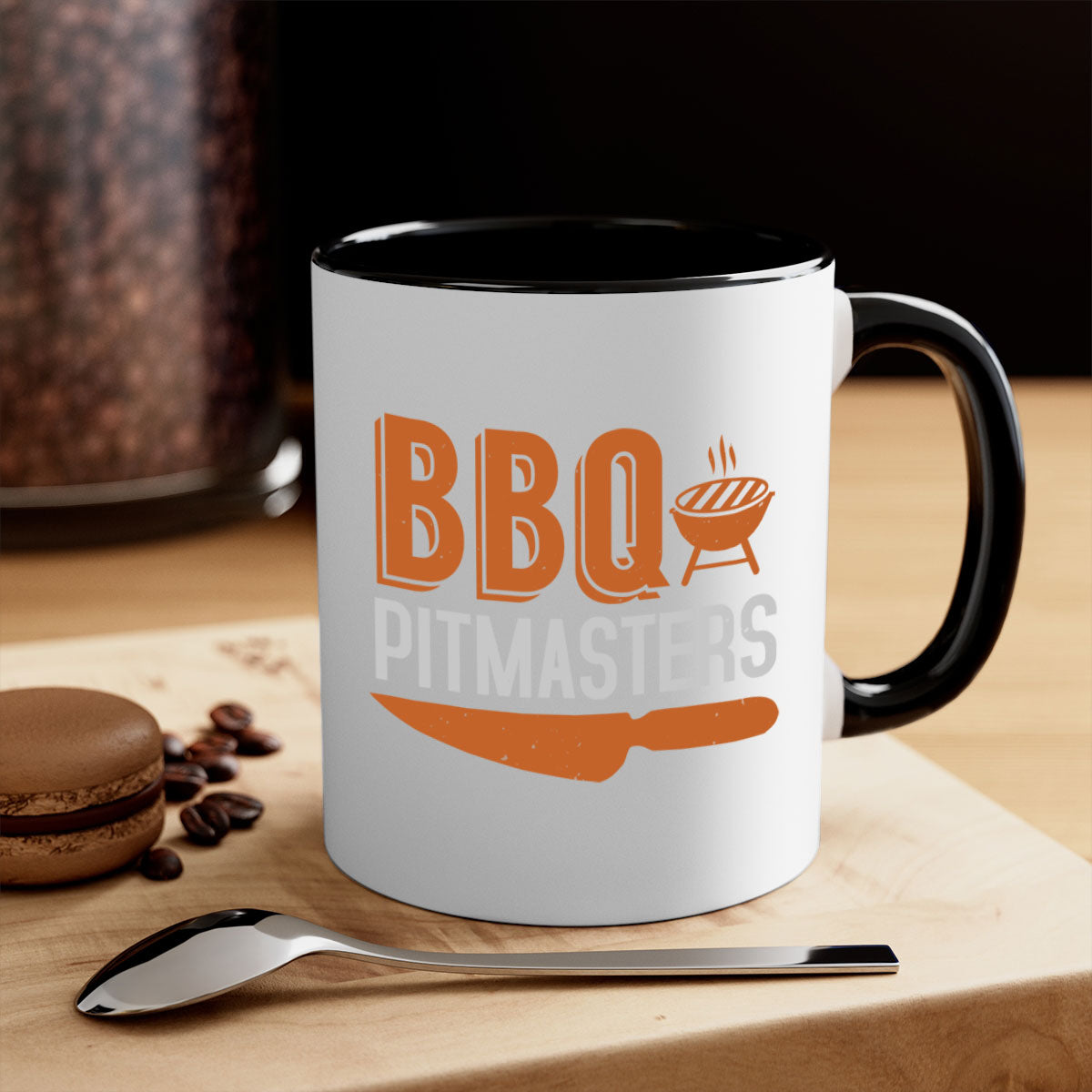 BBQ Pitmasters 4# Mug featuring a glossy finish, colored handle, and interior, available in five vibrant colors and two sizes.