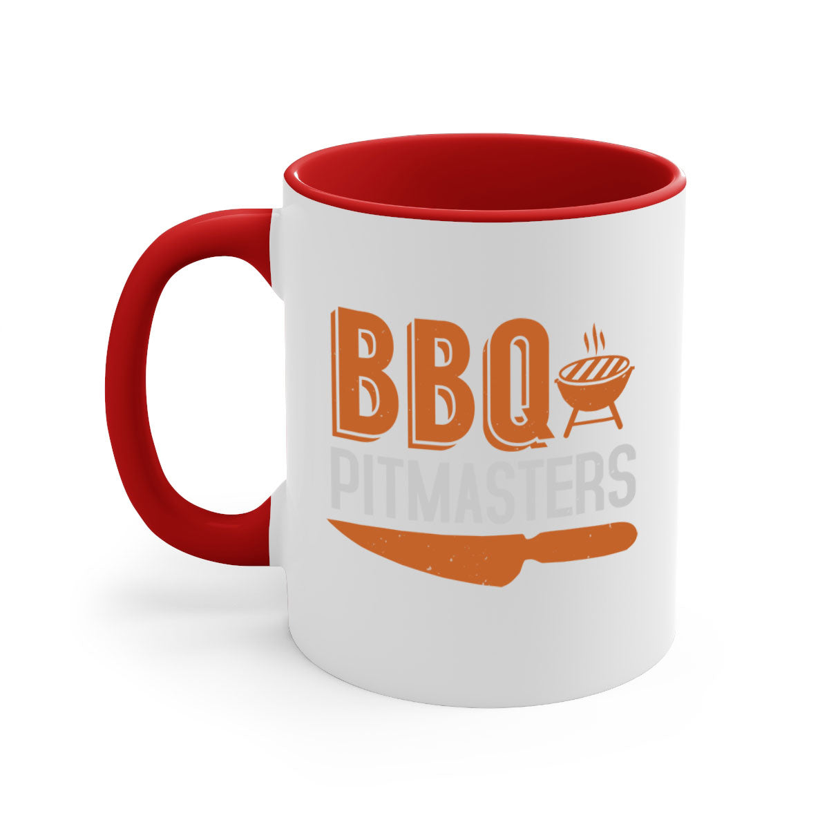 BBQ Pitmasters 4# Mug featuring a glossy finish, colored handle, and interior, available in five vibrant colors and two sizes.