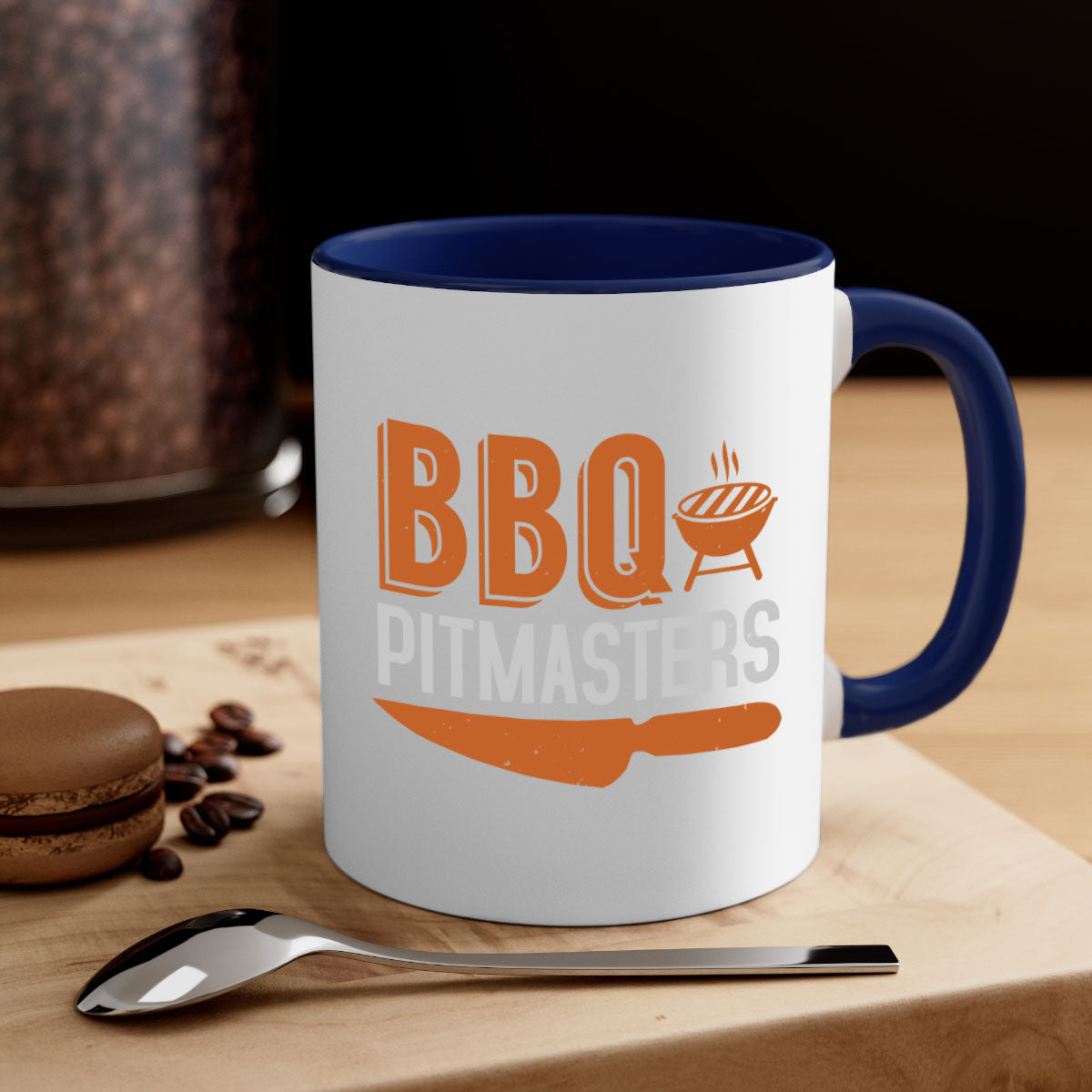 BBQ Pitmasters 4# Mug featuring a glossy finish, colored handle, and interior, available in five vibrant colors and two sizes.