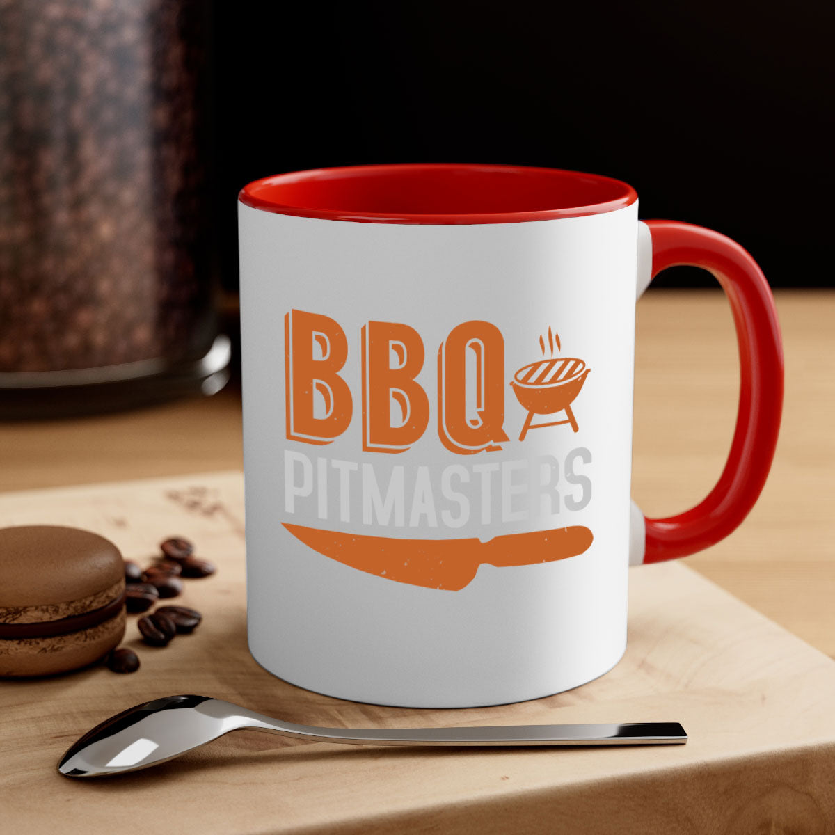 BBQ Pitmasters 4# Mug featuring a glossy finish, colored handle, and interior, available in five vibrant colors and two sizes.