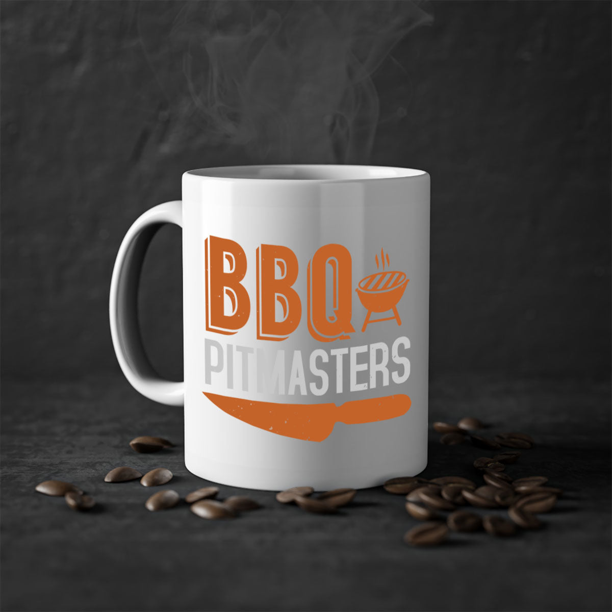 BBQ Pitmasters 4# Mug featuring a glossy finish, colored handle, and interior, available in five vibrant colors and two sizes.