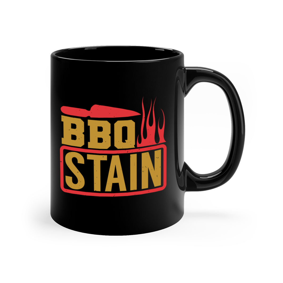 BBQ Stain 3# Mug featuring a glossy finish, colored handle, and interior, available in five vibrant colors.