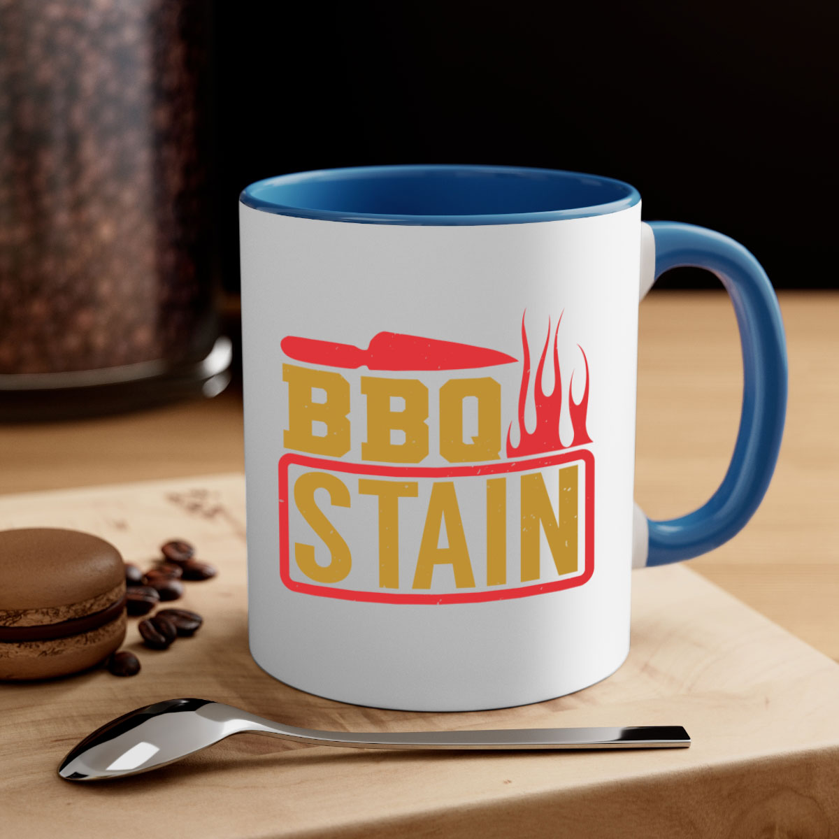 BBQ Stain 3# Mug featuring a glossy finish, colored handle, and interior, available in five vibrant colors.