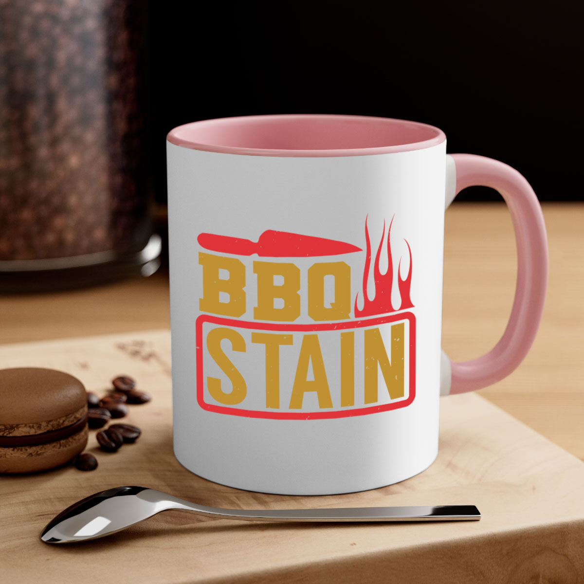 BBQ Stain 3# Mug featuring a glossy finish, colored handle, and interior, available in five vibrant colors.