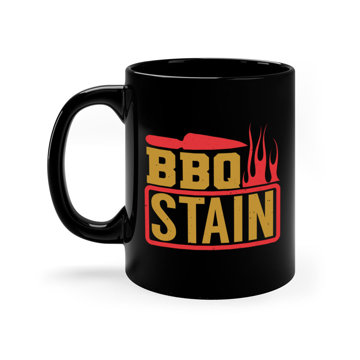 BBQ Stain 3# Mug featuring a glossy finish, colored handle, and interior, available in five vibrant colors.