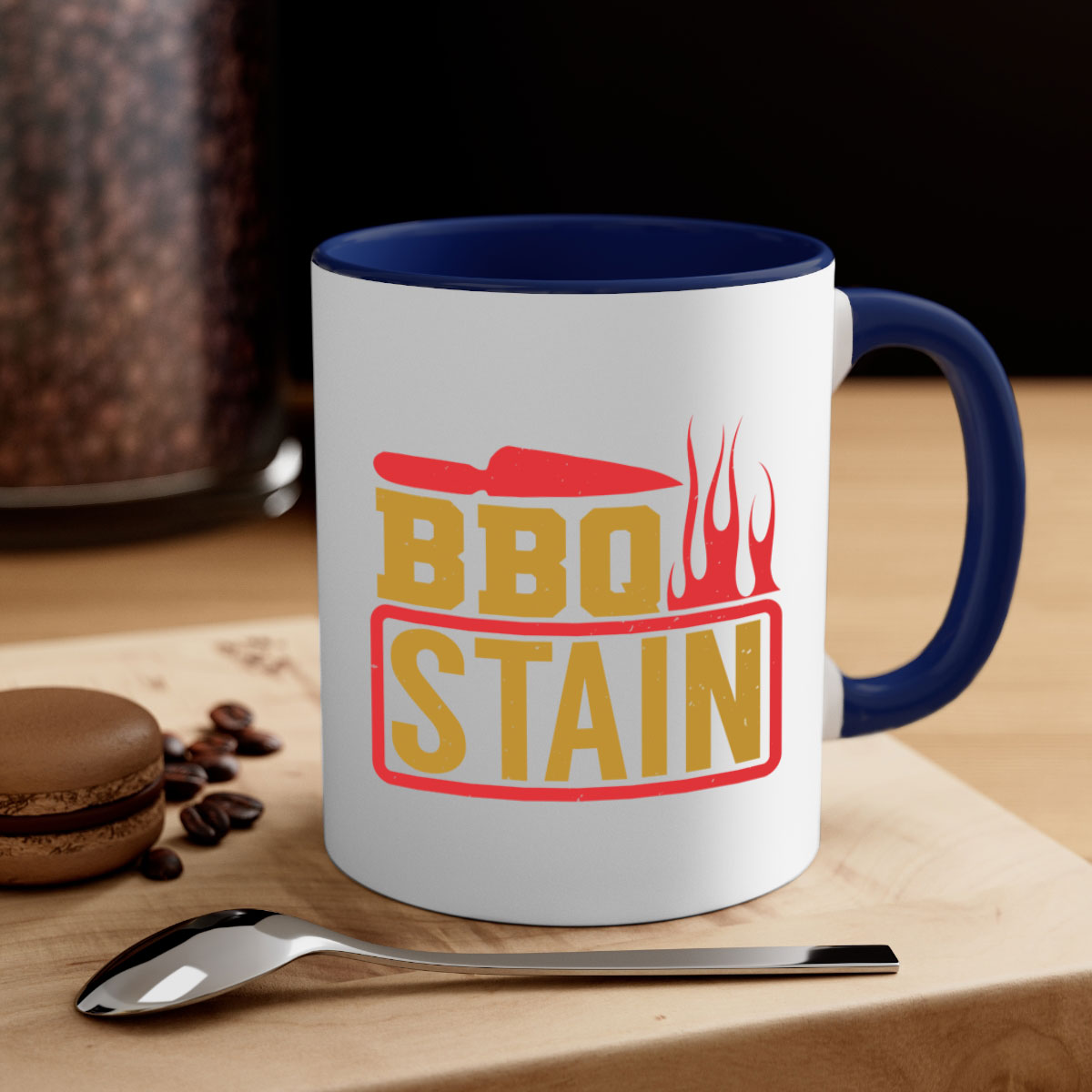 BBQ Stain 3# Mug featuring a glossy finish, colored handle, and interior, available in five vibrant colors.