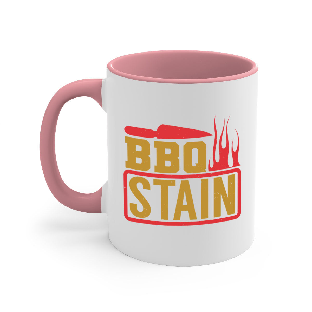 BBQ Stain 3# Mug featuring a glossy finish, colored handle, and interior, available in five vibrant colors.