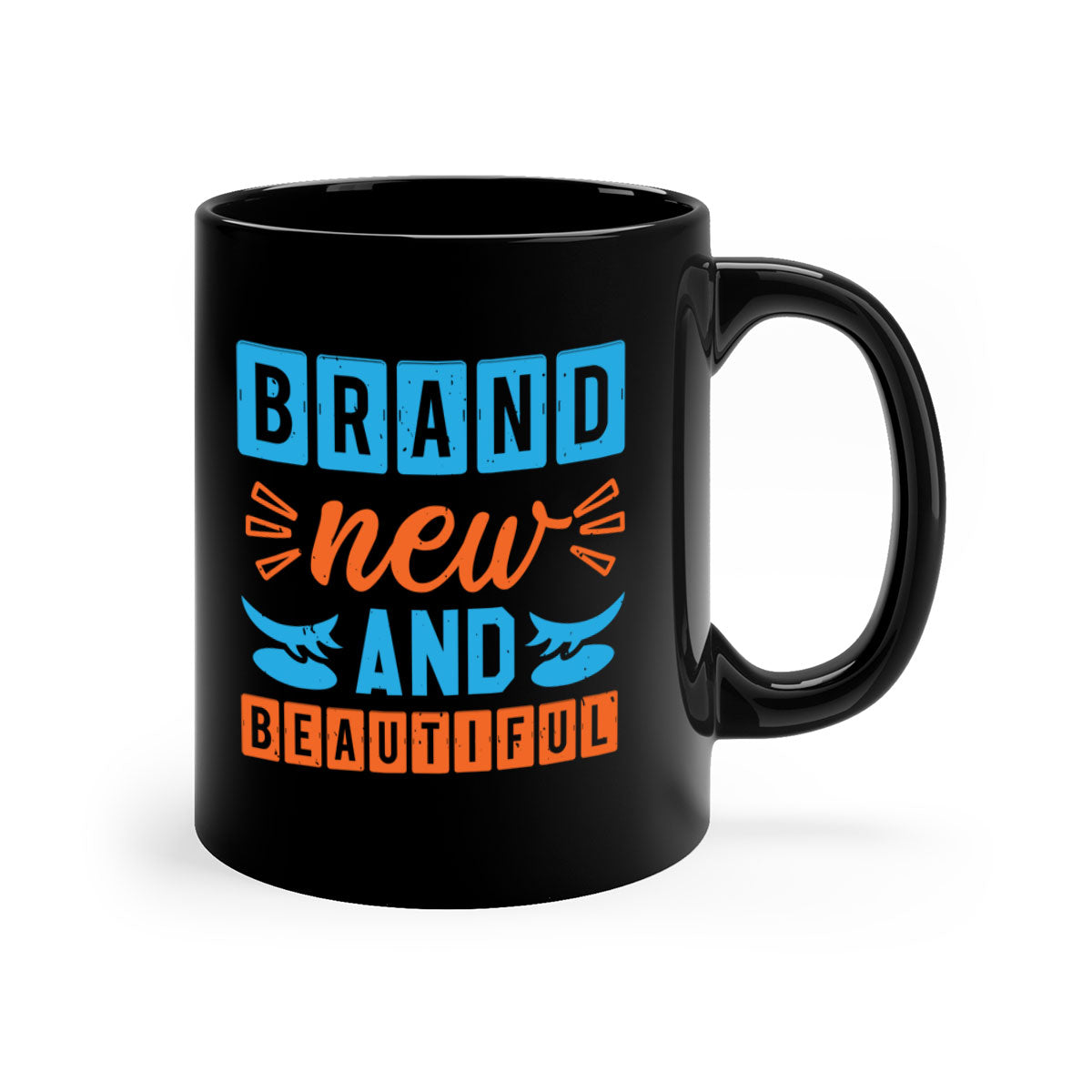 Brand new beautiful style 45# baby shower mug with a glossy finish, featuring a colored handle and interior, available in five colors.