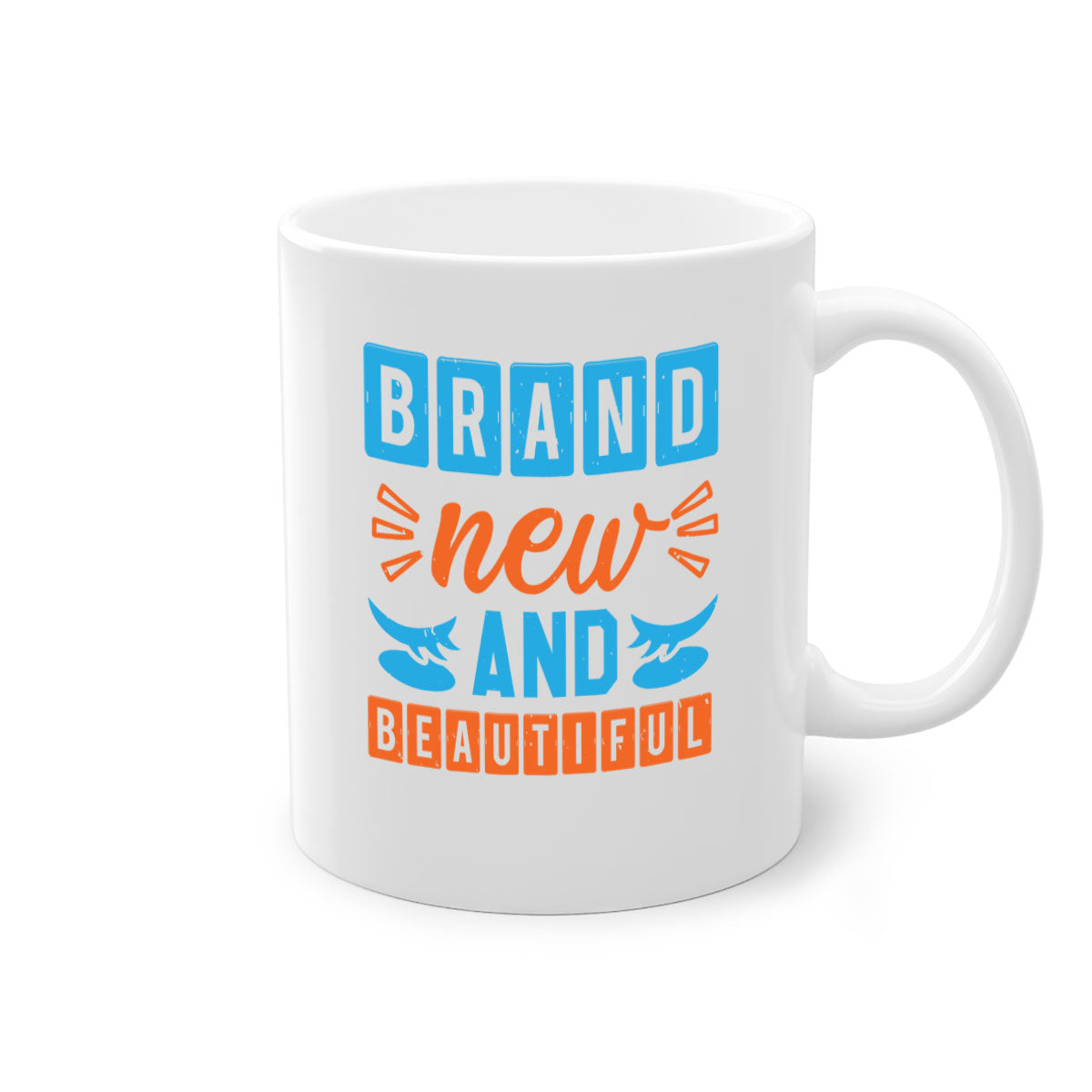 Brand new beautiful style 45# baby shower mug with a glossy finish, featuring a colored handle and interior, available in five colors.