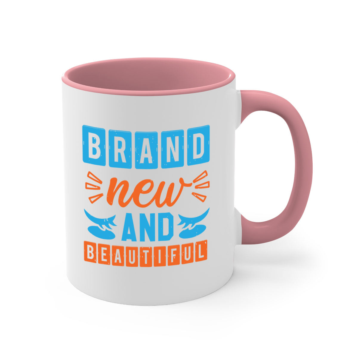 Brand new beautiful style 45# baby shower mug with a glossy finish, featuring a colored handle and interior, available in five colors.