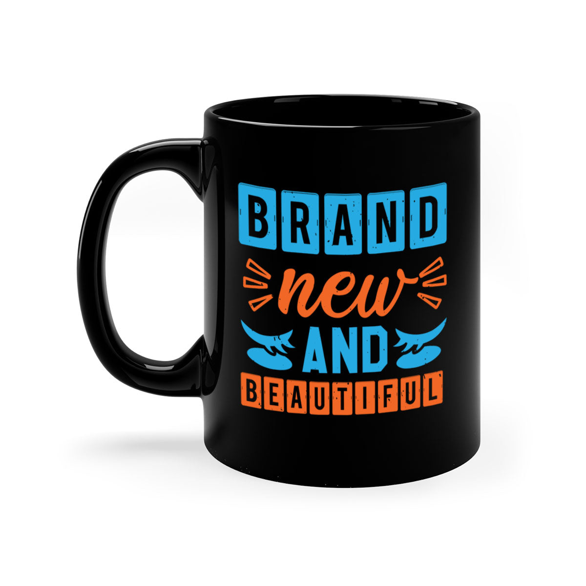 Brand new beautiful style 45# baby shower mug with a glossy finish, featuring a colored handle and interior, available in five colors.