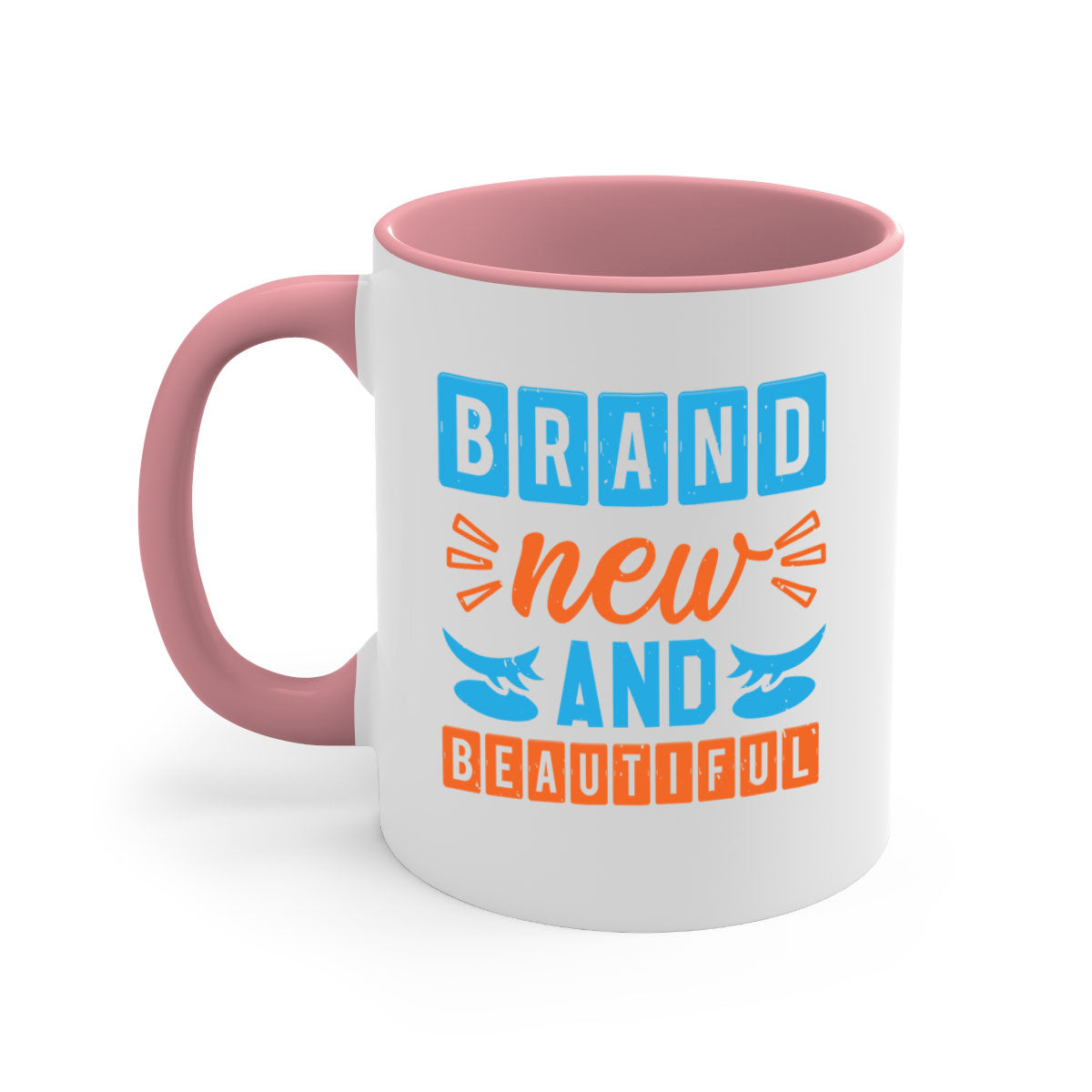 Brand new beautiful style 45# baby shower mug with a glossy finish, featuring a colored handle and interior, available in five colors.