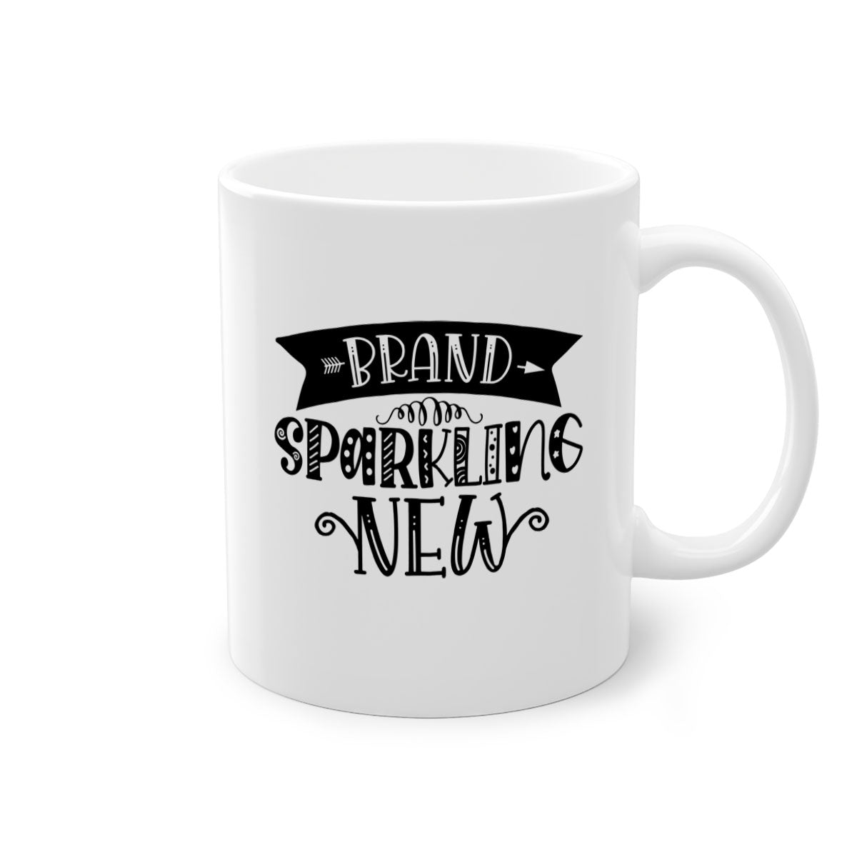 BRAND SPARKLING NEW 54# Mug featuring a glossy finish, colored handle, and interior, available in multiple colors and sizes.